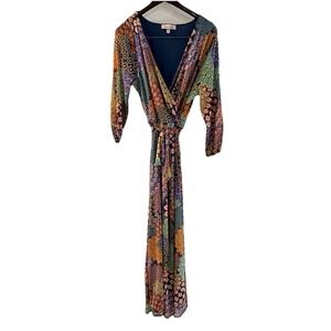 Harlow & Rose Midi Dress XL Multicolored Geometric Fairy Flowery Feminine